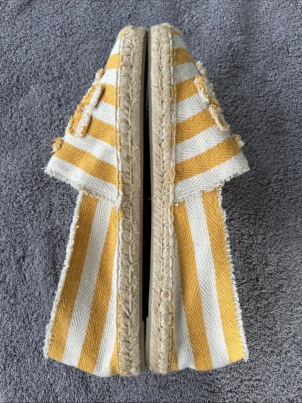 TORY BURCH Fray Stripe Espadrille Flat In Citrus, Size 11, NWOT